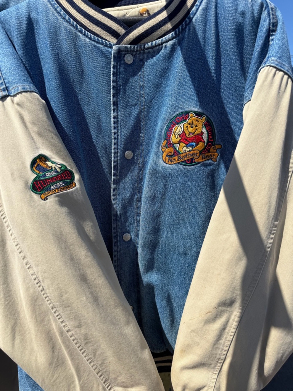 Disney Winnie the Pooh Denim Varsity Jacket